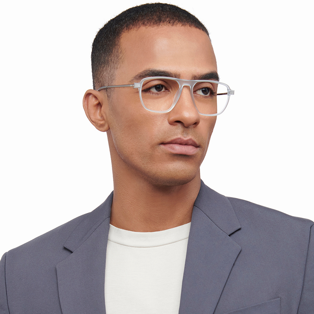 Lenskart Air Blue Transparent Full Rim Geometric right side