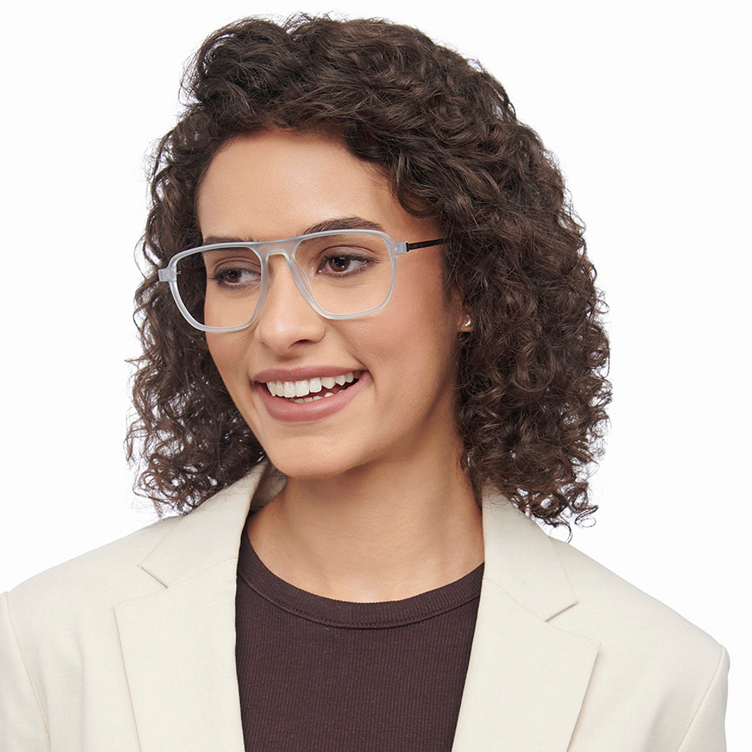 Lenskart Air Blue Transparent Full Rim Geometric right side