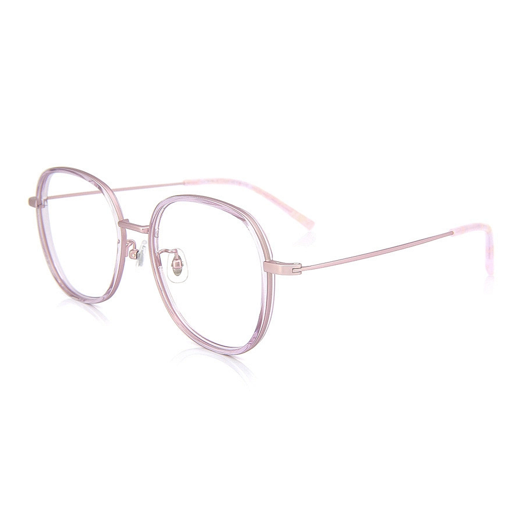 +NICHE Pink Transparent Full Rim Boston left side
