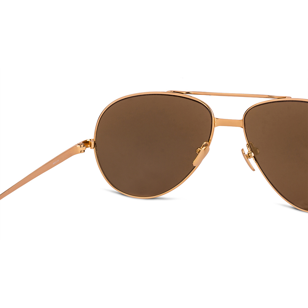 BRANDED Gold Full Rim Aviator left side