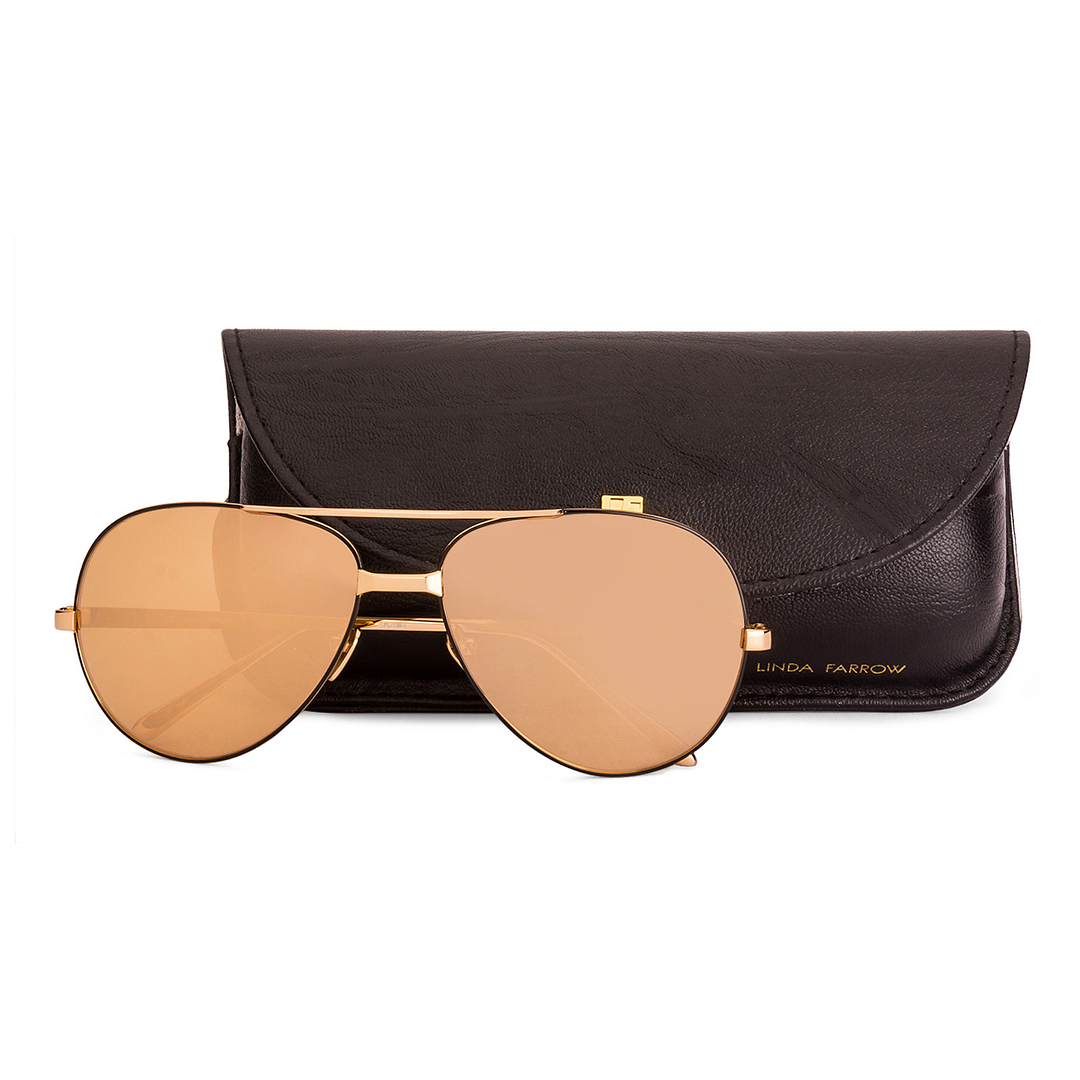 BRANDED Gold Full Rim Aviator left side