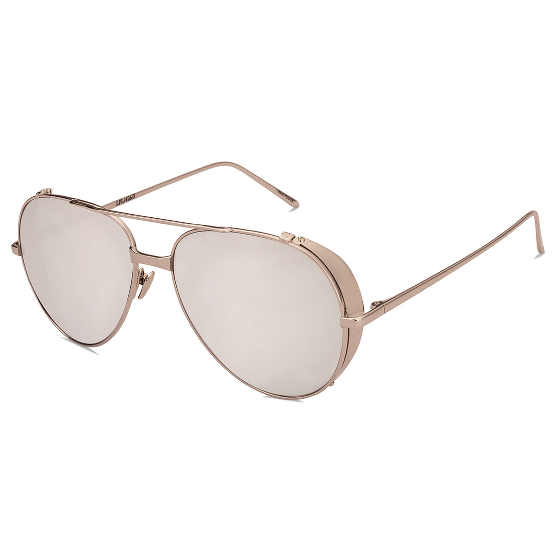 Linda Farrow Silver Full Rim Aviator right side