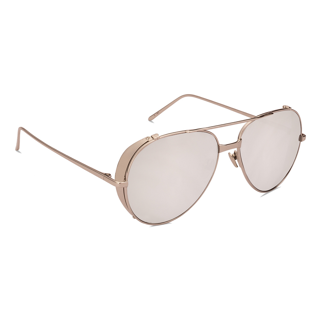 Linda Farrow Silver Full Rim Aviator left side