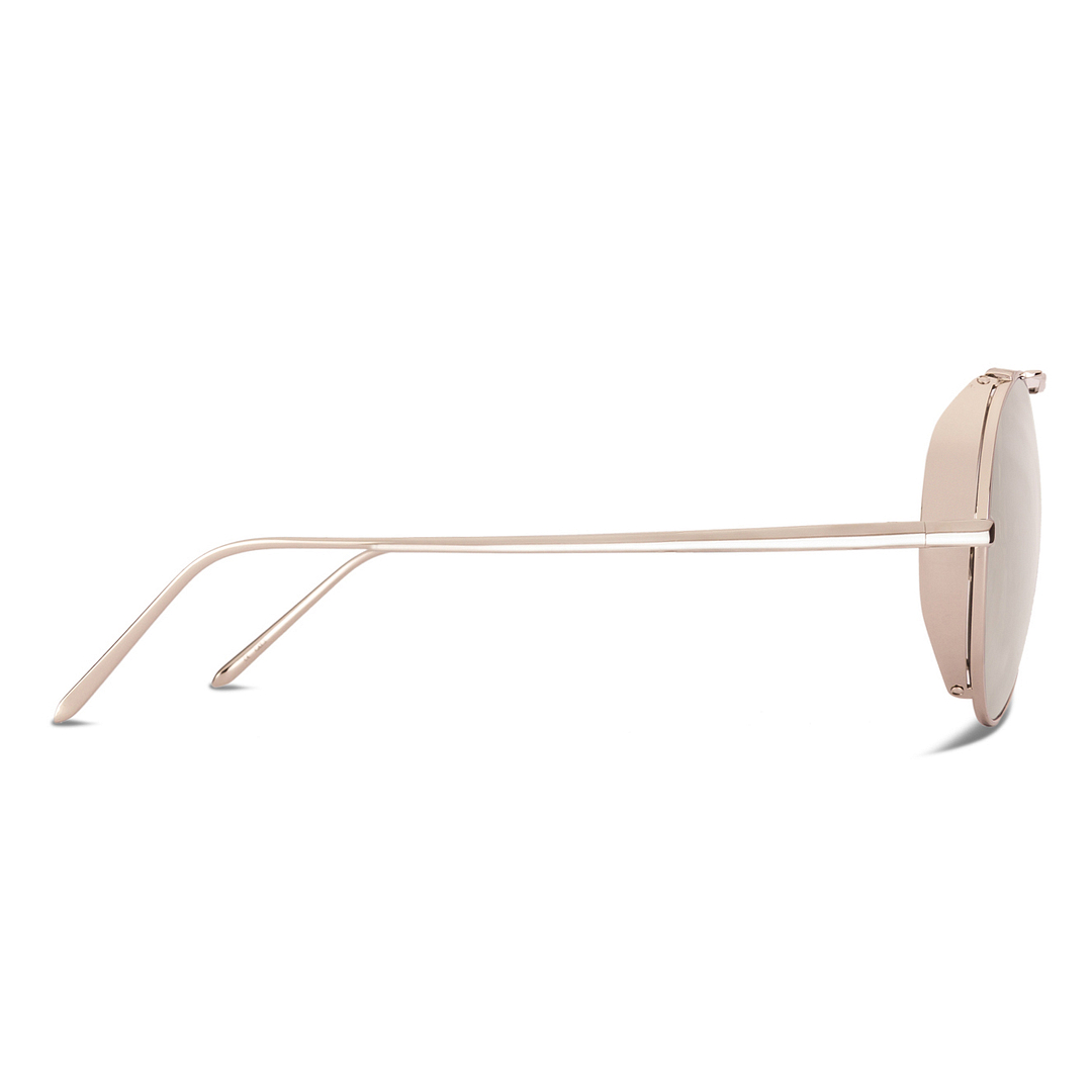 Linda Farrow Silver Full Rim Aviator right side