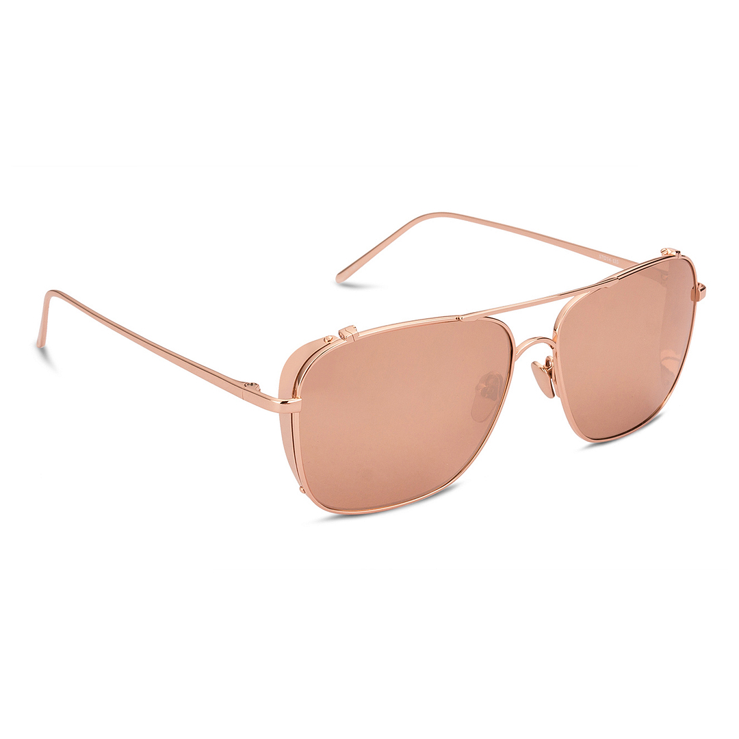 BRANDED Gold Full Rim Aviator left side