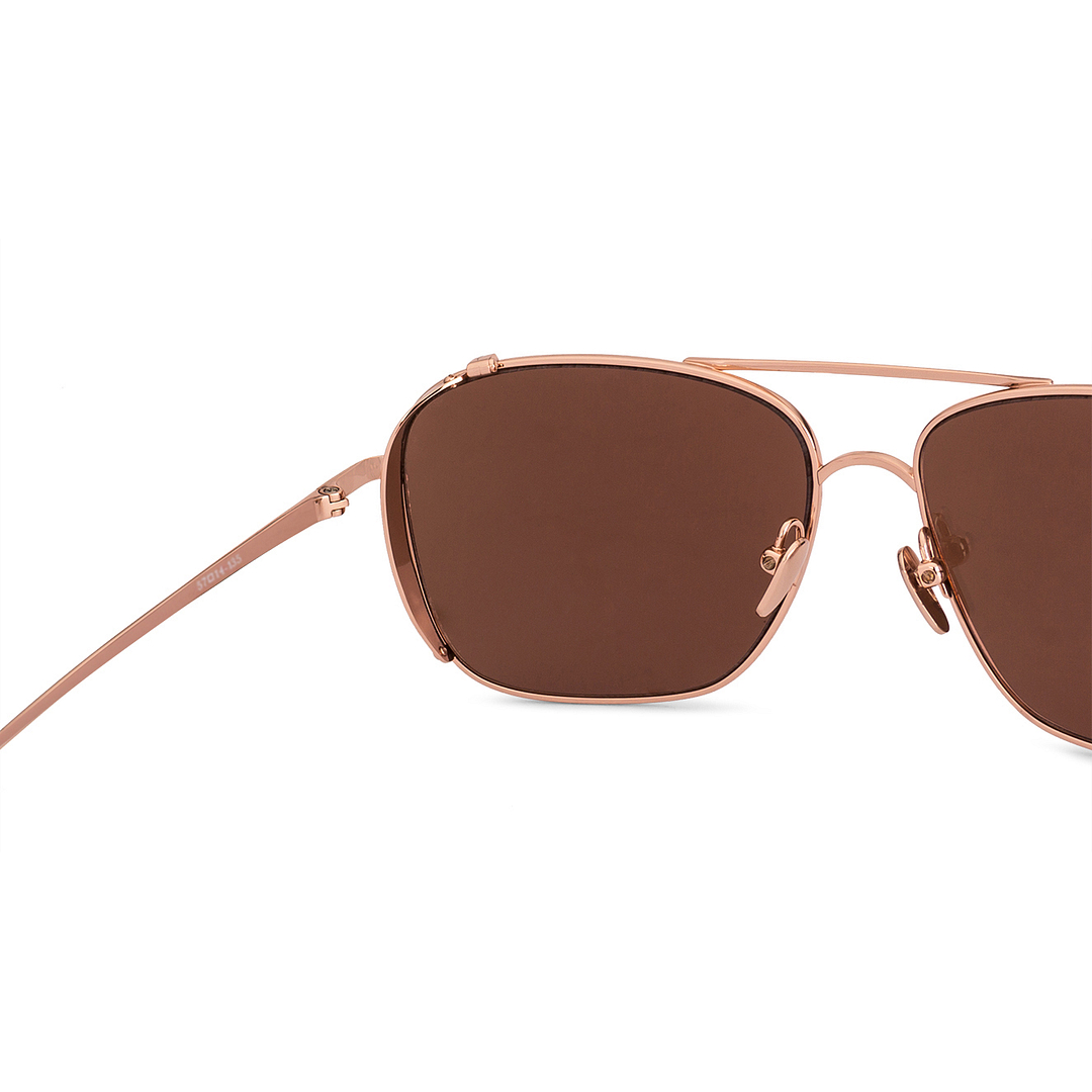 BRANDED Gold Full Rim Aviator left side