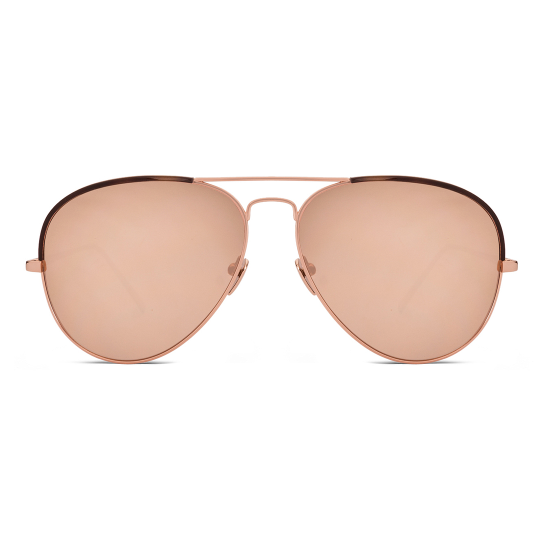 BRANDED Golden Brown Full Rim Aviator left side
