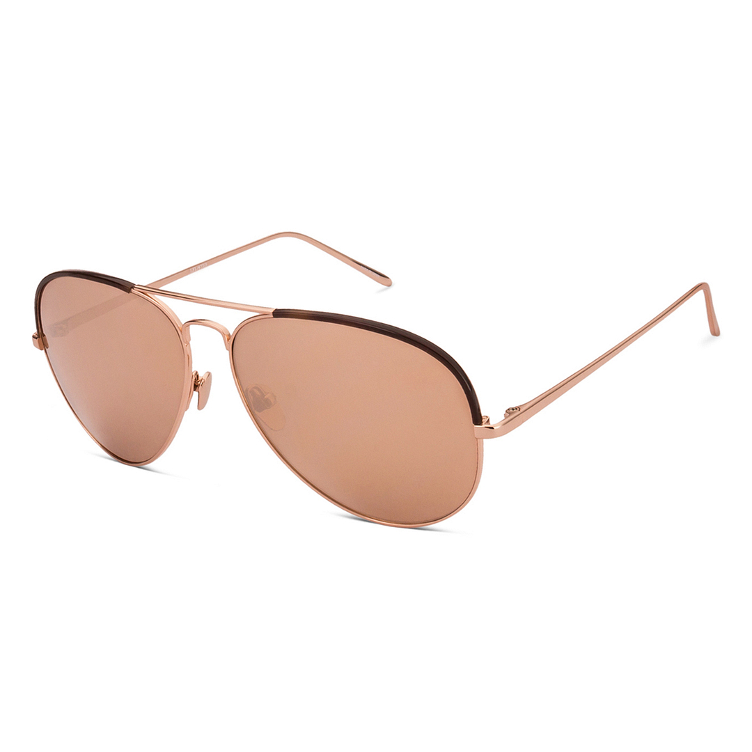 BRANDED Golden Brown Full Rim Aviator left side