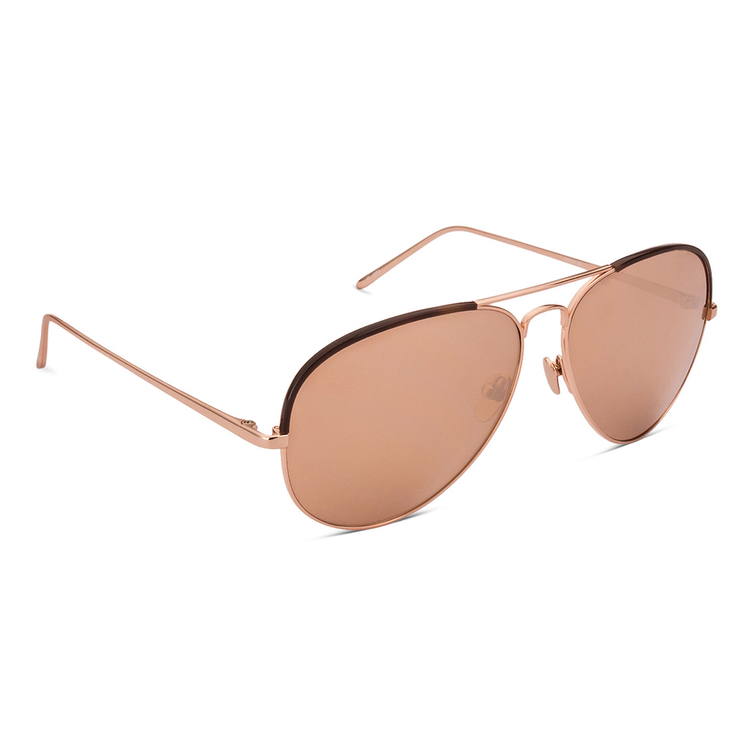 BRANDED Golden Brown Full Rim Aviator right side