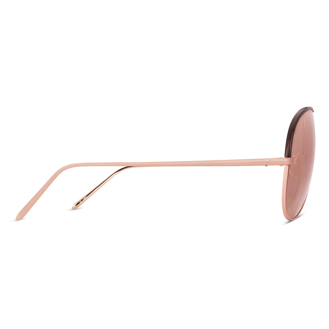 BRANDED Golden Brown Full Rim Aviator left side