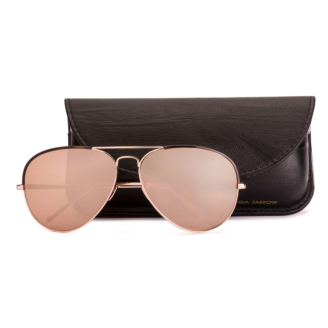 BRANDED Golden Brown Full Rim Aviator right side