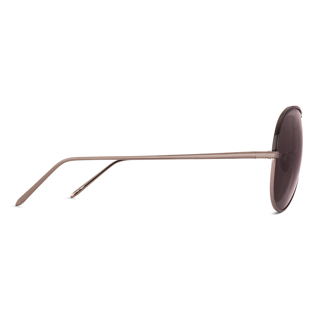 BRANDED Mid Gunmetal Full Rim Aviator left side