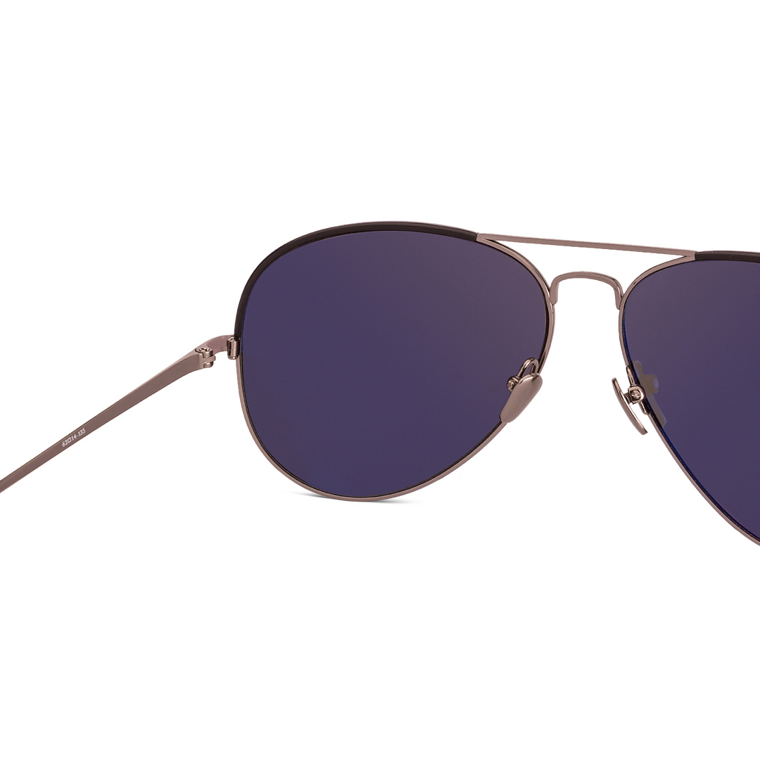 BRANDED Mid Gunmetal Full Rim Aviator right side