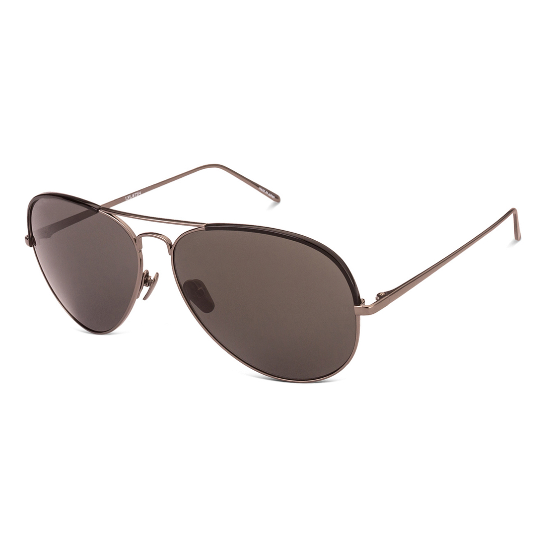 BRANDED Mid Gunmetal Full Rim Aviator left side