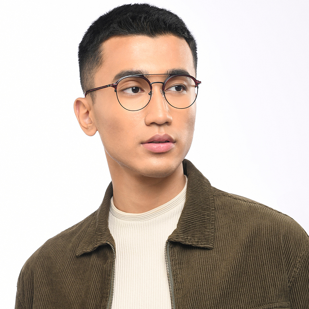 Lenskart Studio Online Red Full Rim Round right side