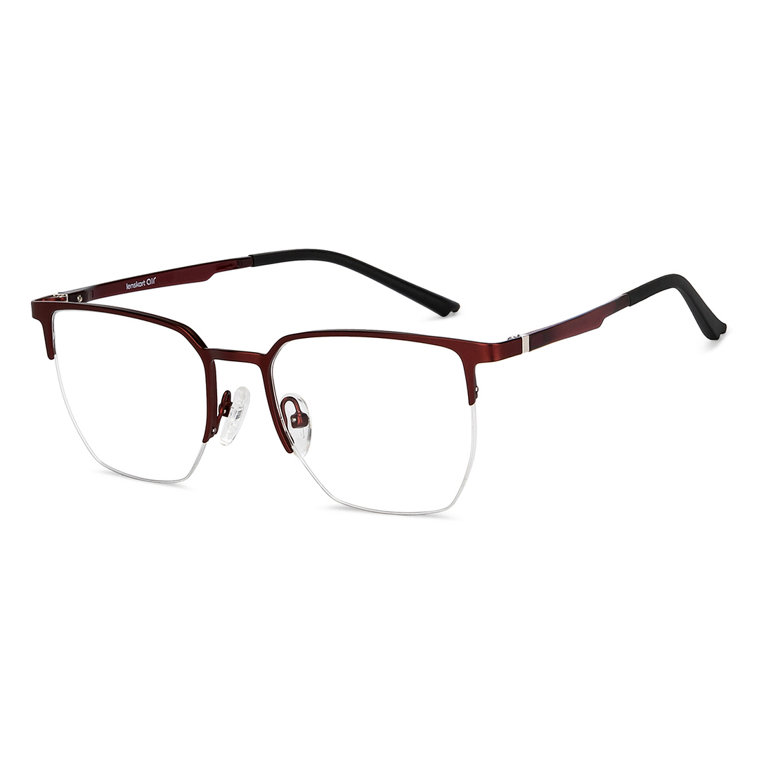 Lenskart Air Online Red Half Rim Square left side