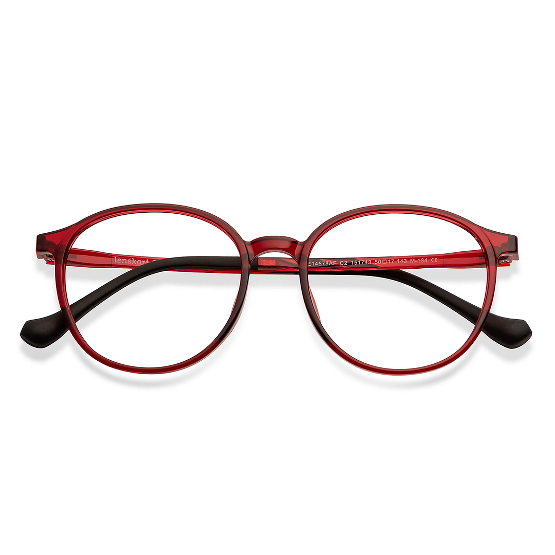 Lenskart Air Red Full Rim Round left side