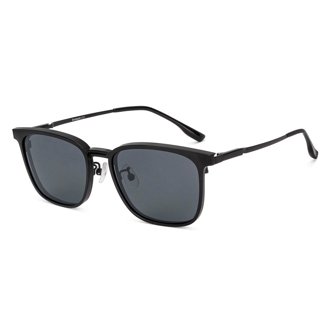 Lenskart Air Matte Black Full Rim Clubmaster right side