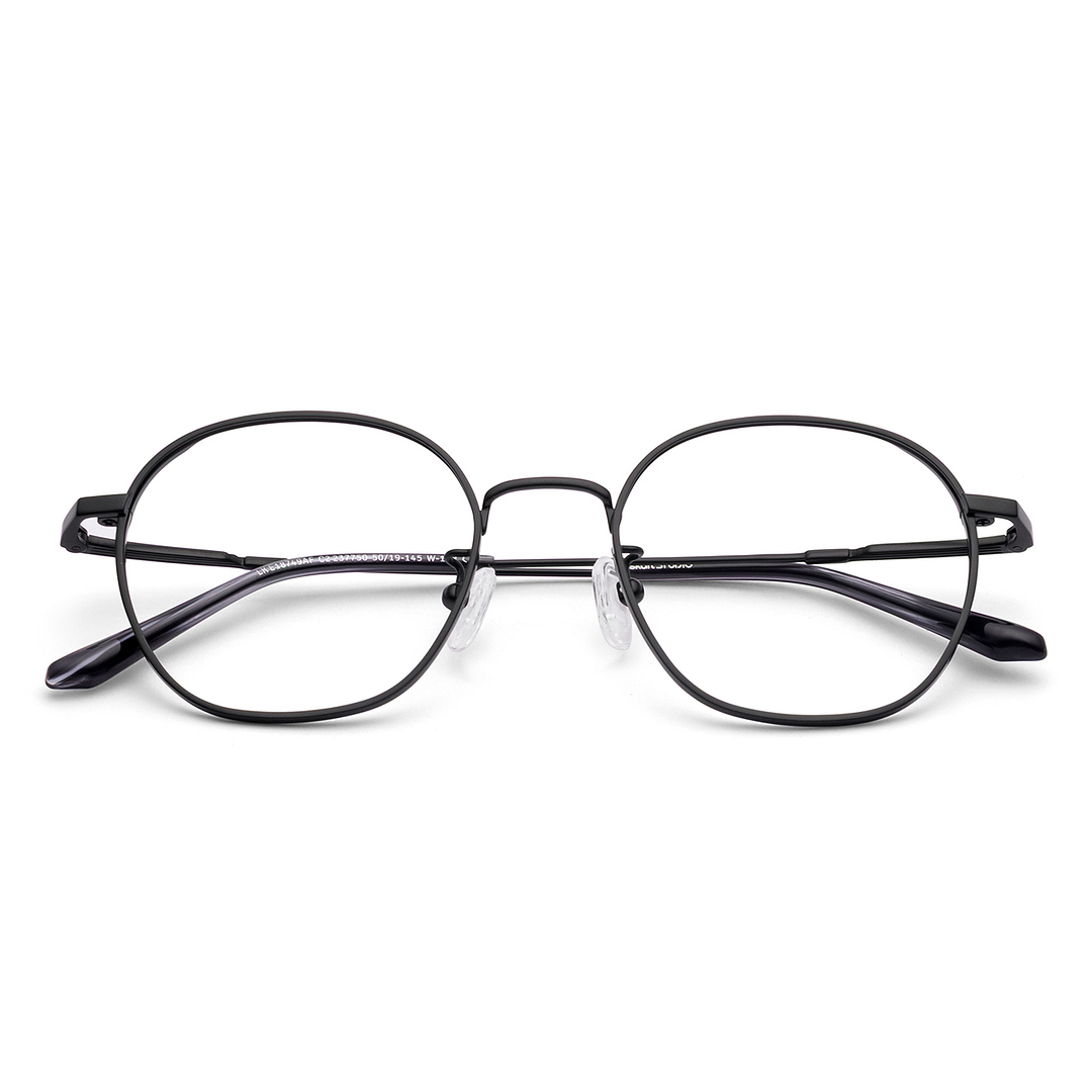 Lenskart STUDIO Matte Black Full Rim Geometric left side