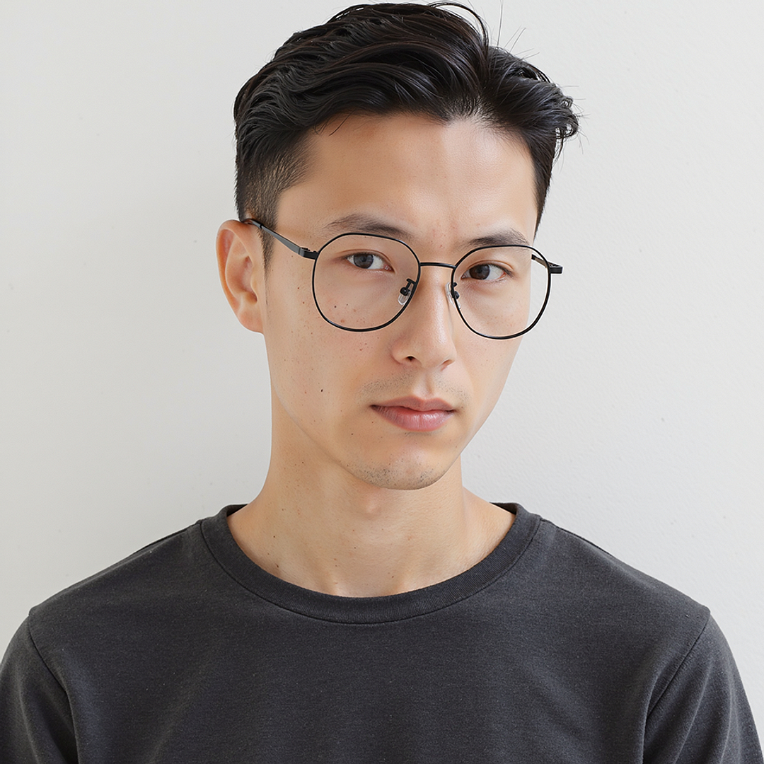 Lenskart Matte Black Full Rim Hexagonal right side