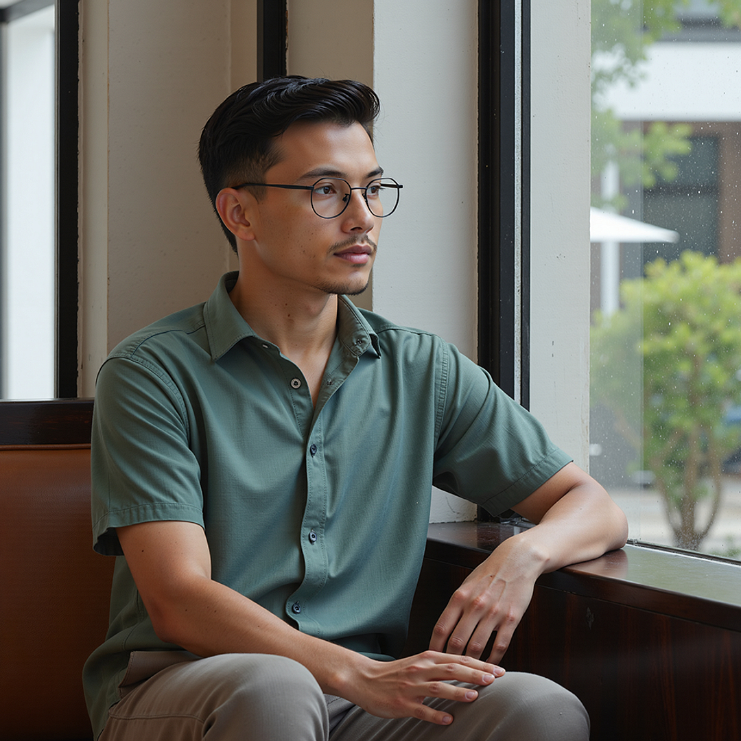 Lenskart Matte Black Full Rim Hexagonal left side