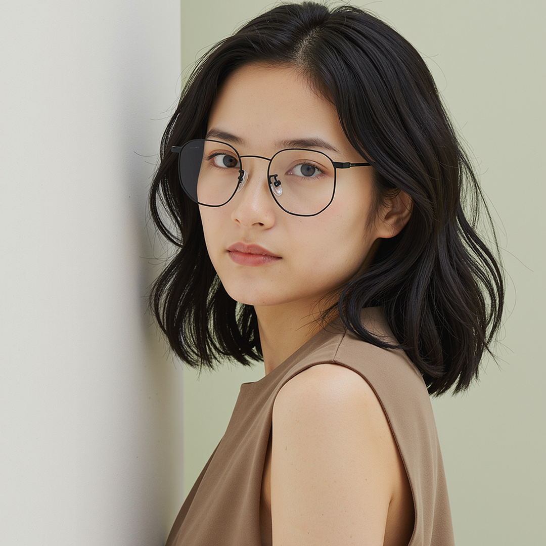 Lenskart Matte Black Full Rim Hexagonal right side