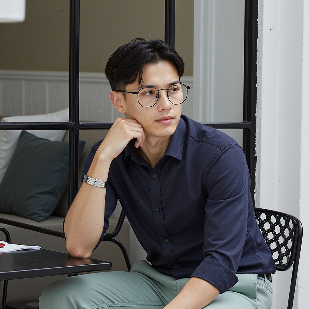 Lenskart Matte Black Full Rim Hexagonal left side