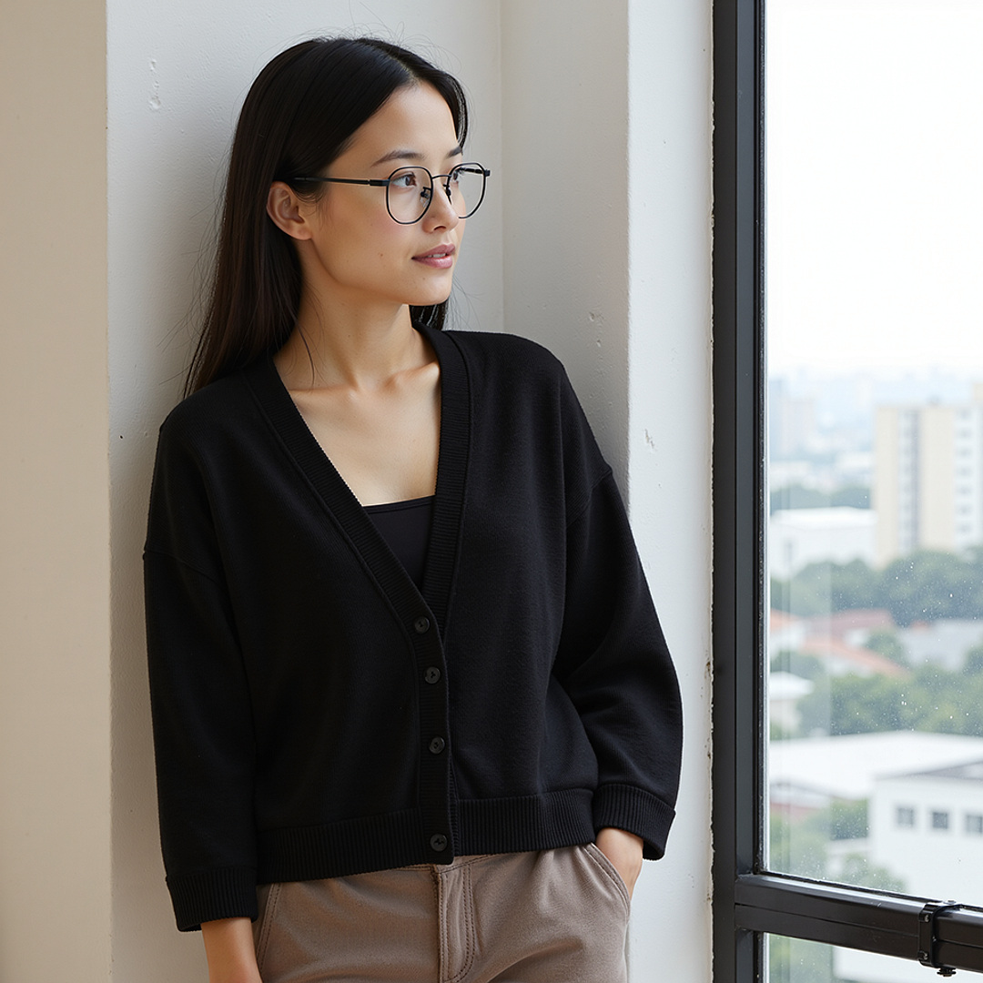 Lenskart Matte Black Full Rim Hexagonal right side