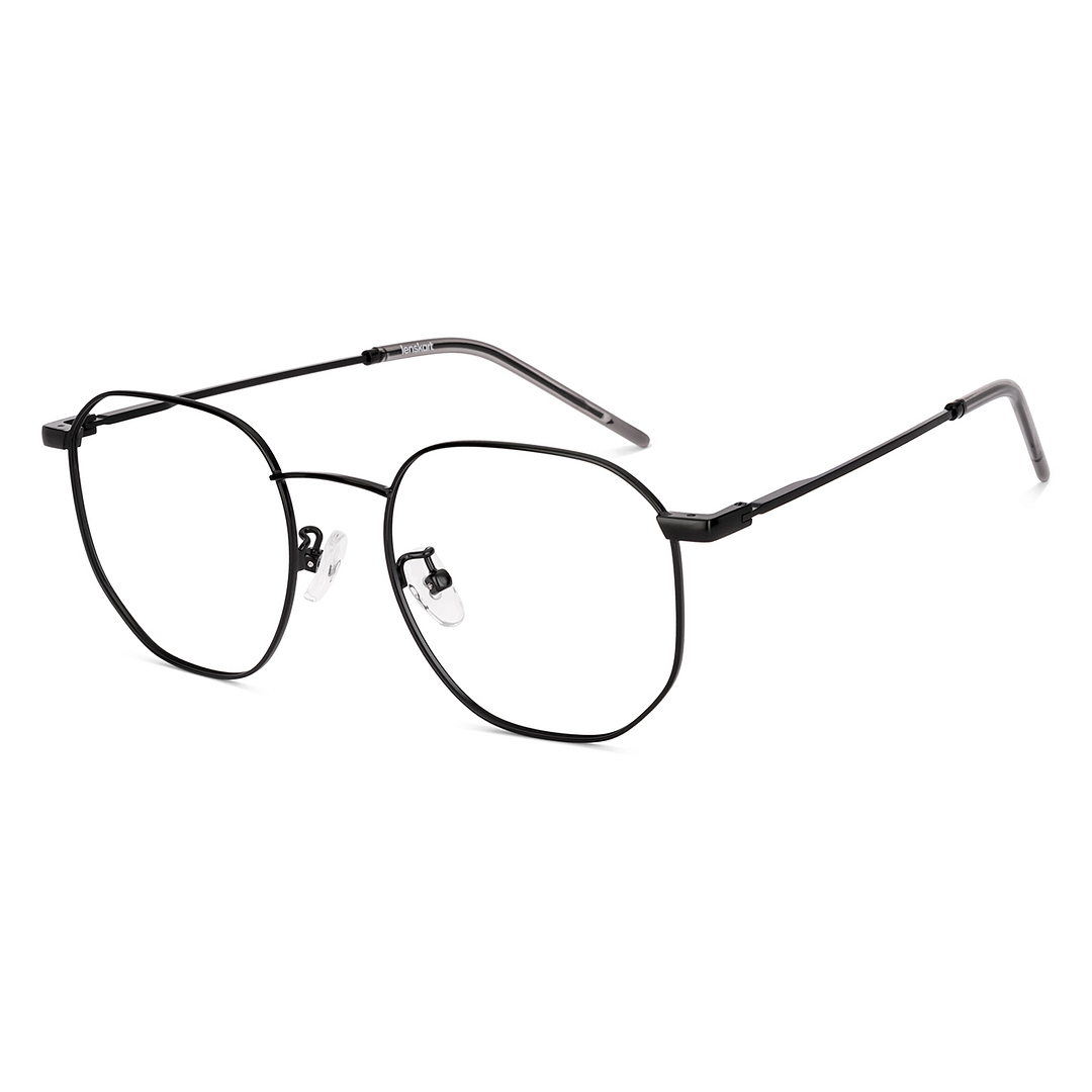 Lenskart Matte Black Full Rim Hexagonal left side