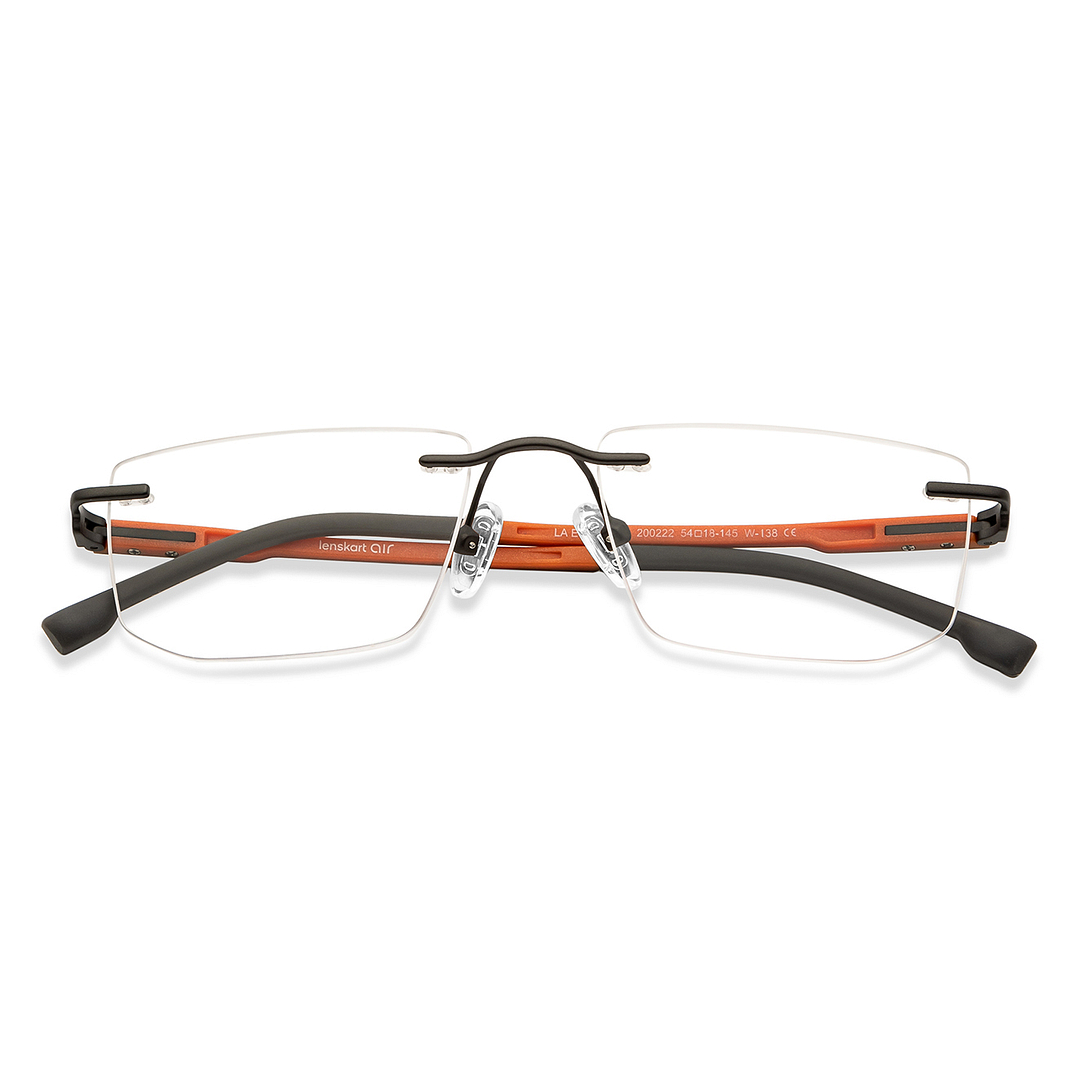 Lenskart Air Online Black Rimless Rectangle left side