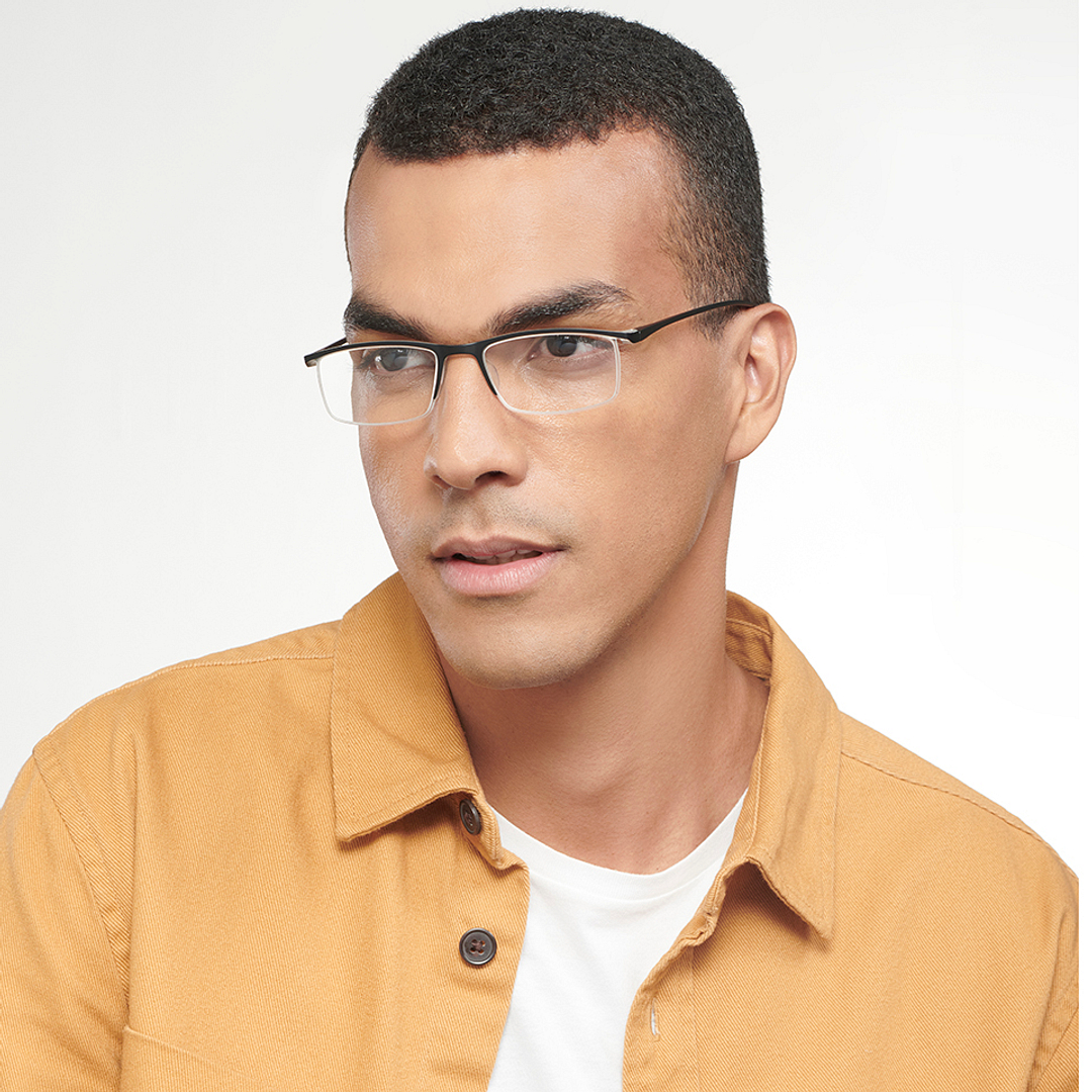 Lenskart READERS Black Black Half Rim Rectangle Lenskart READERS LR E13699 Only for 2 Prefitted Powers left side