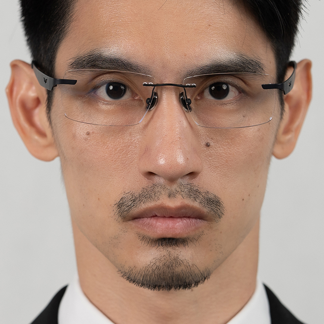 Lenskart Matte Black Rimless Rectangle right side