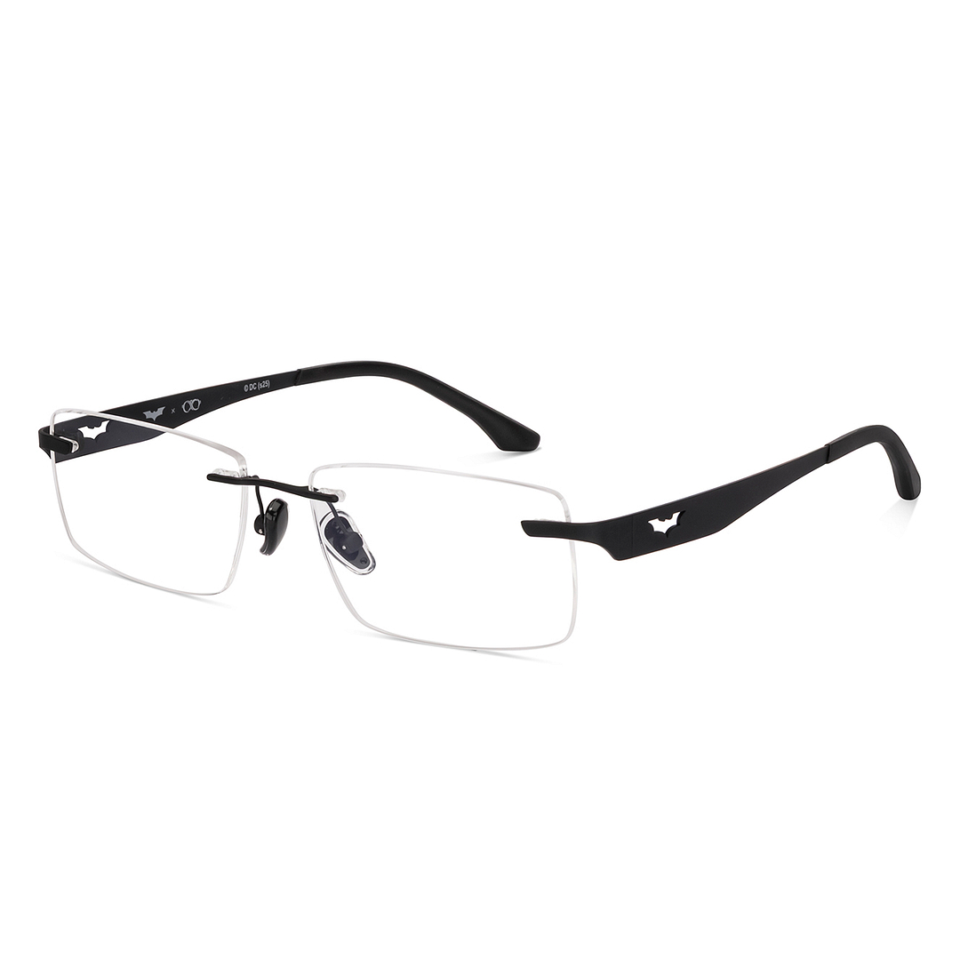 Lenskart Matte Black Rimless Rectangle left side