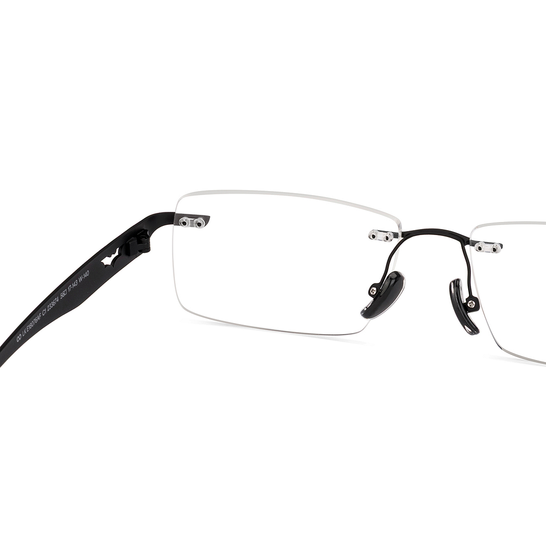 Lenskart Matte Black Rimless Rectangle left side