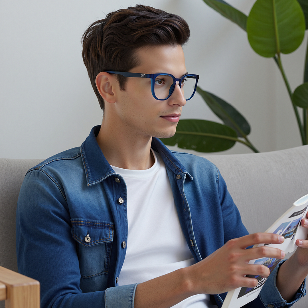 Buy Matte Blue Full Rim Square Lenskart Air Innovations LA E17897