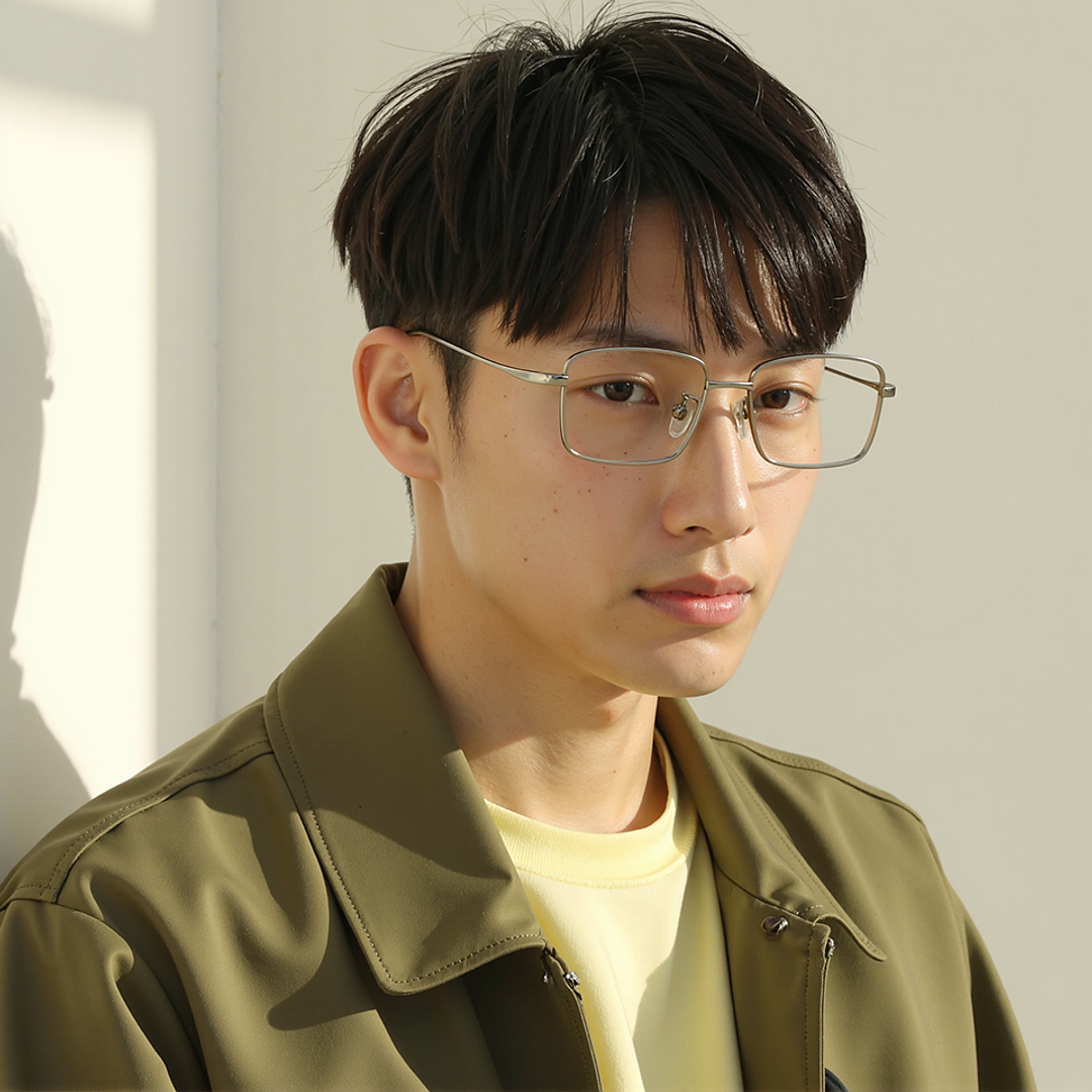 Lenskart Mid Gunmetal Full Rim Rectangle left side