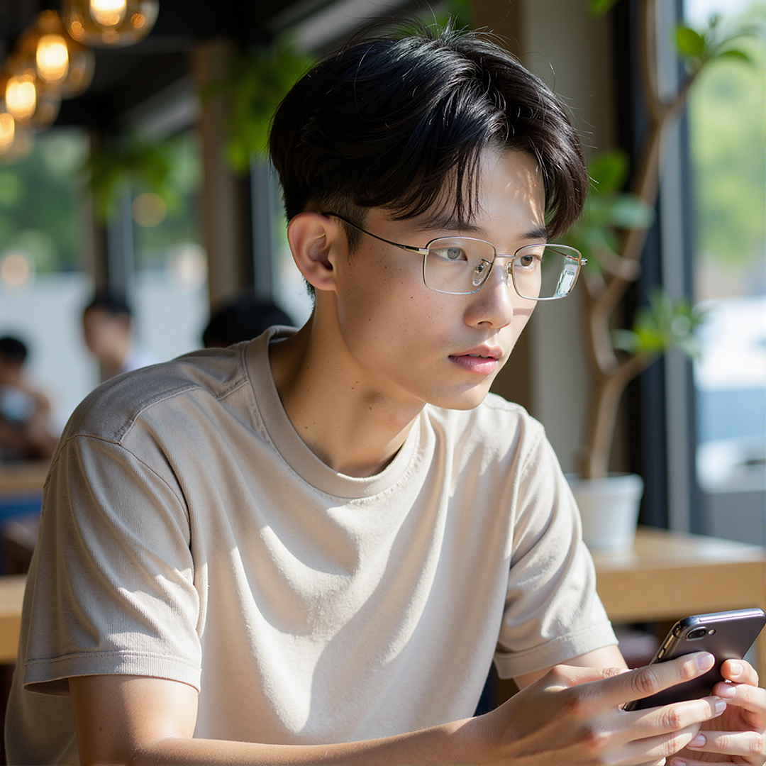 Lenskart Mid Gunmetal Full Rim Rectangle left side