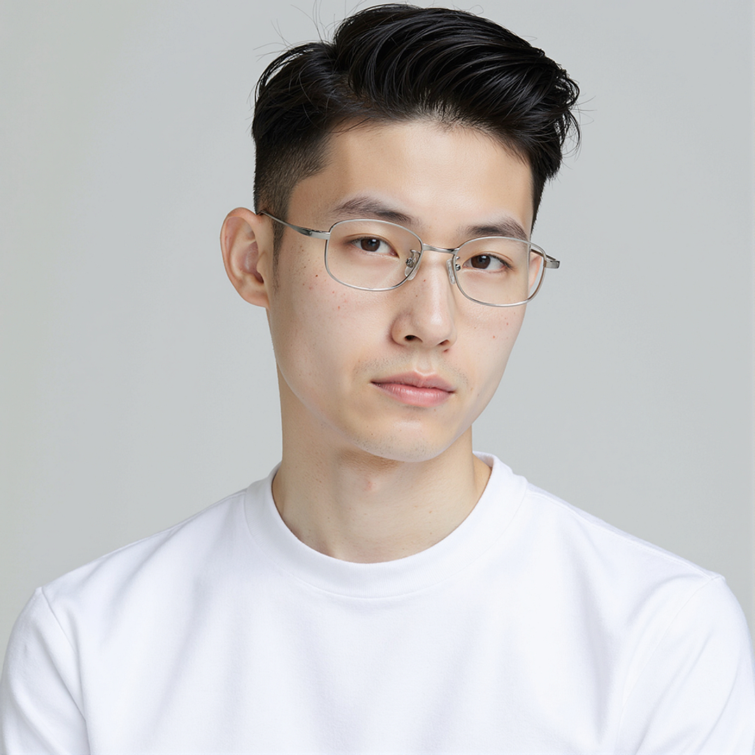 Lenskart Mid Gunmetal Full Rim Rectangle left side