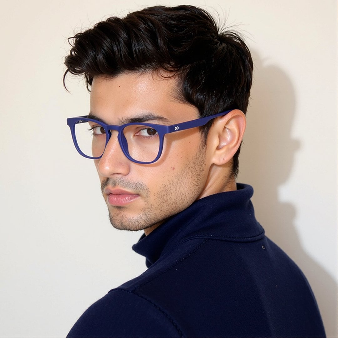 Lenskart Hustlr Midnight Blue Full Rim Square right side