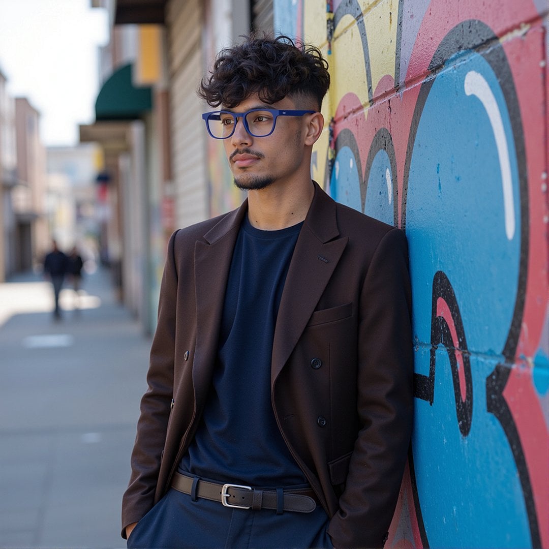 Lenskart Hustlr Midnight Blue Full Rim Square left side