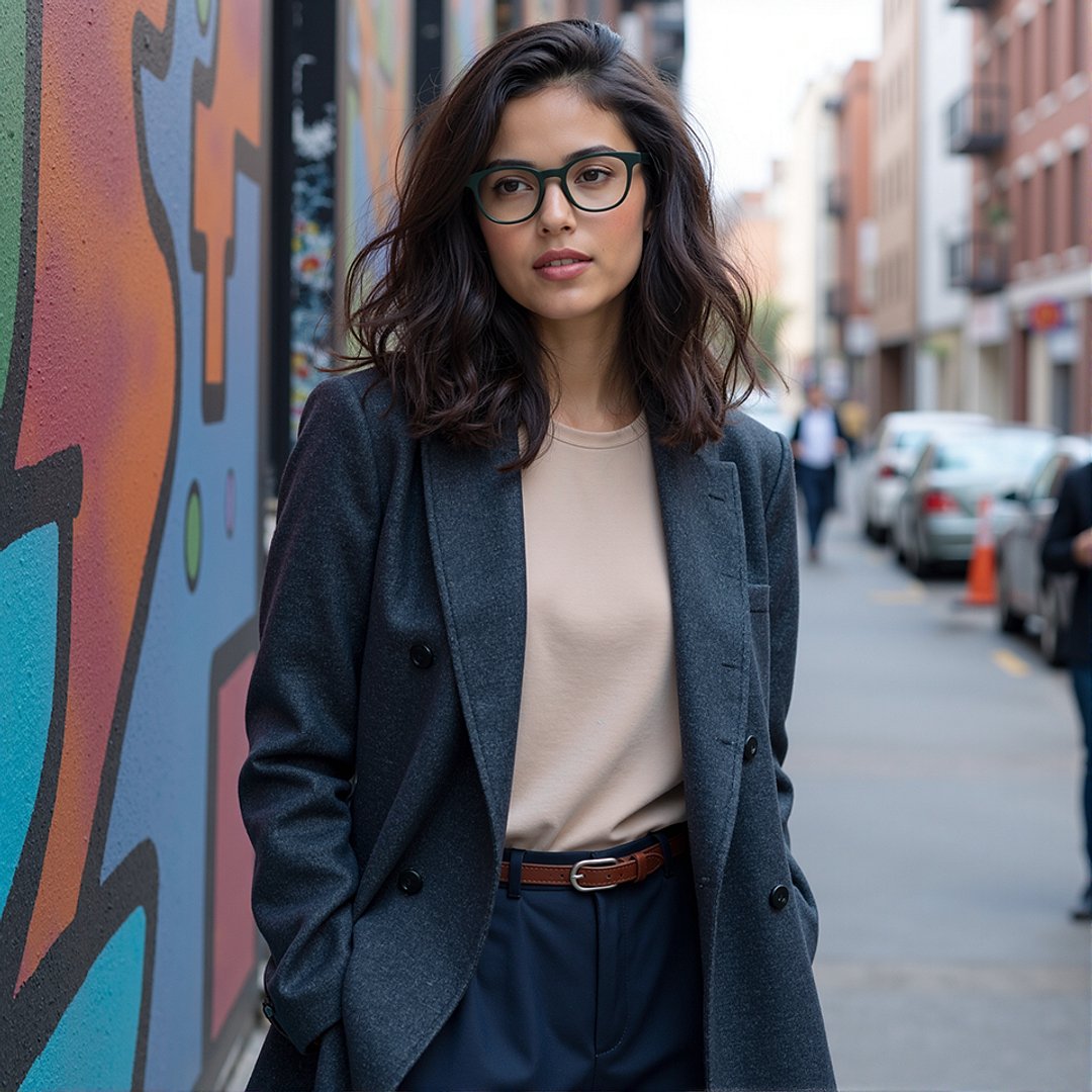 Lenskart Hustlr Online Military Green Full Rim Square right side