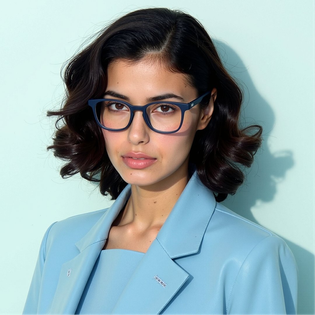 Lenskart Hustlr Screen Glasses Blue Block Zero Power Screen Glasses : Navy Full Rim Square Lenskart HUSTLR LB E14058-XW C45 right side