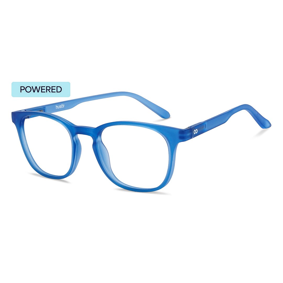 Lenskart Hustlr Online Ocean Blue Full Rim Square left side
