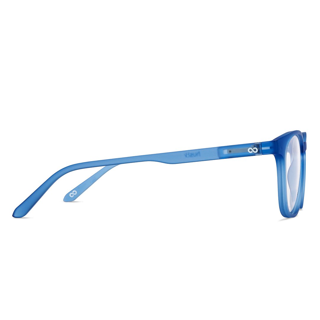 Lenskart Hustlr Online Ocean Blue Full Rim Square left side
