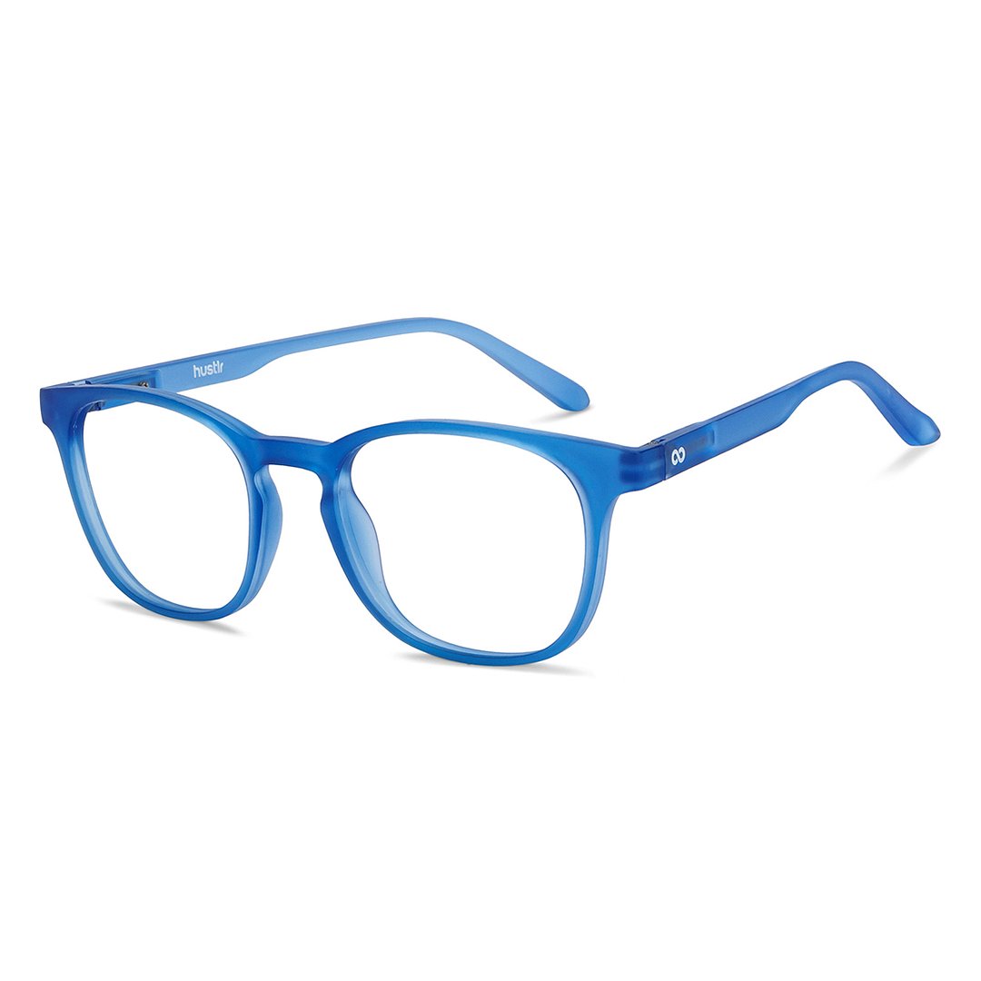 Lenskart Hustlr Online Ocean Blue Full Rim Square left side