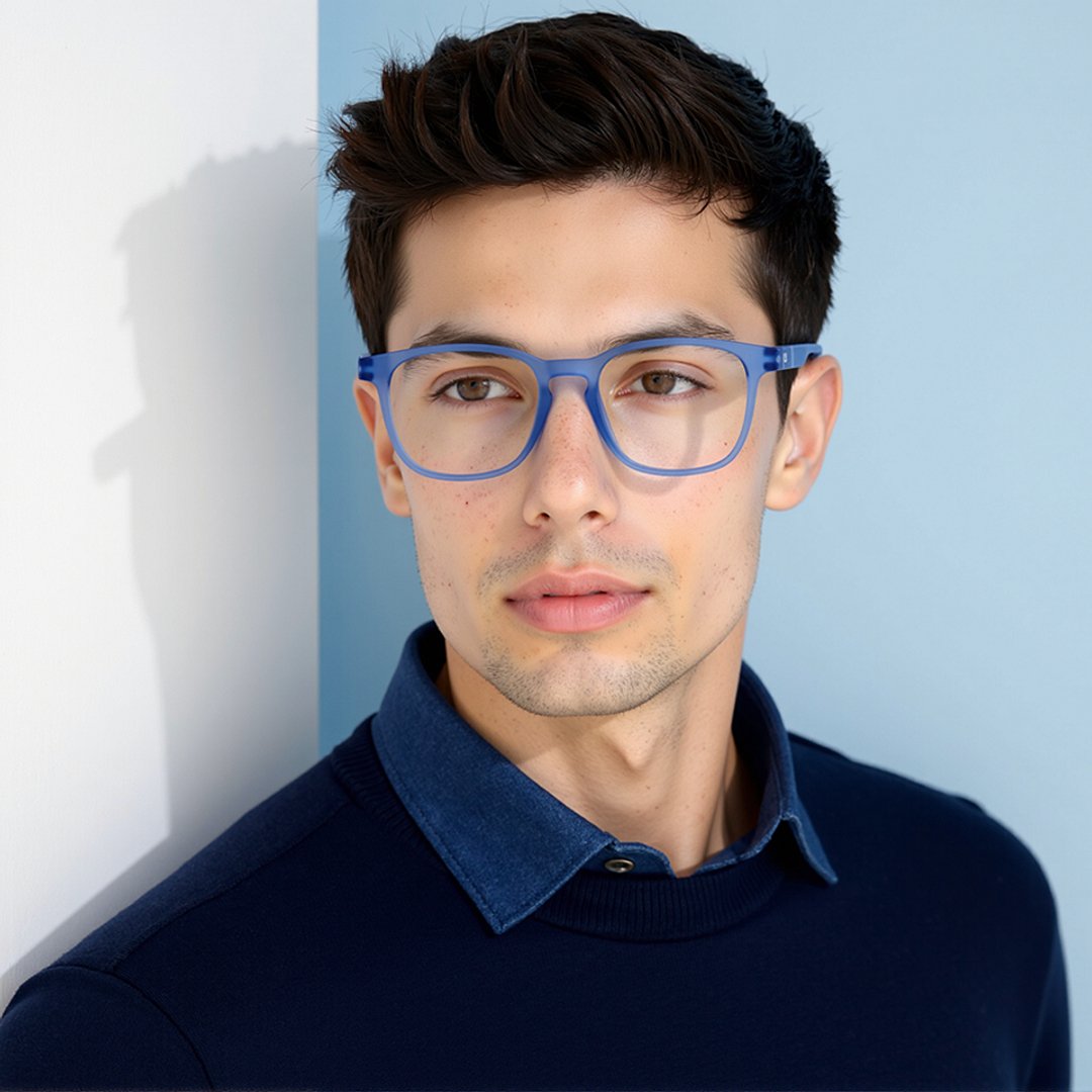 Lenskart Hustlr Ocean Blue Full Rim Square right side