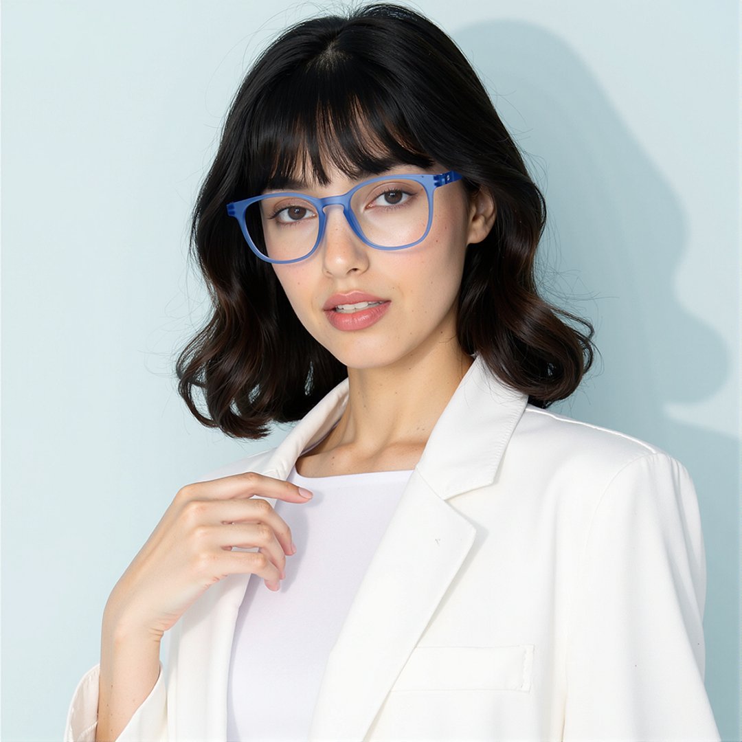 Lenskart Hustlr Ocean Blue Full Rim Square left side