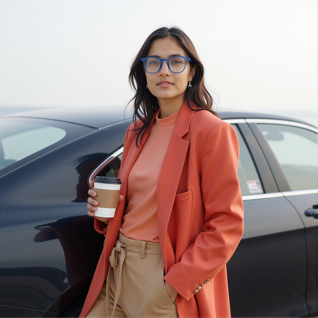 Lenskart Hustlr Online Ocean Blue Full Rim Square right side