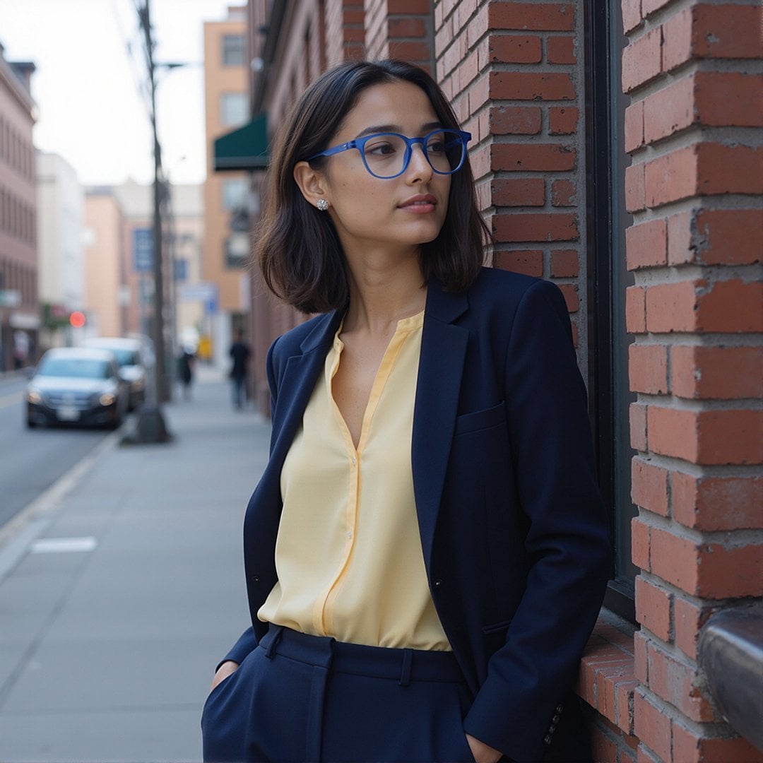 Lenskart Hustlr Online Ocean Blue Full Rim Square right side