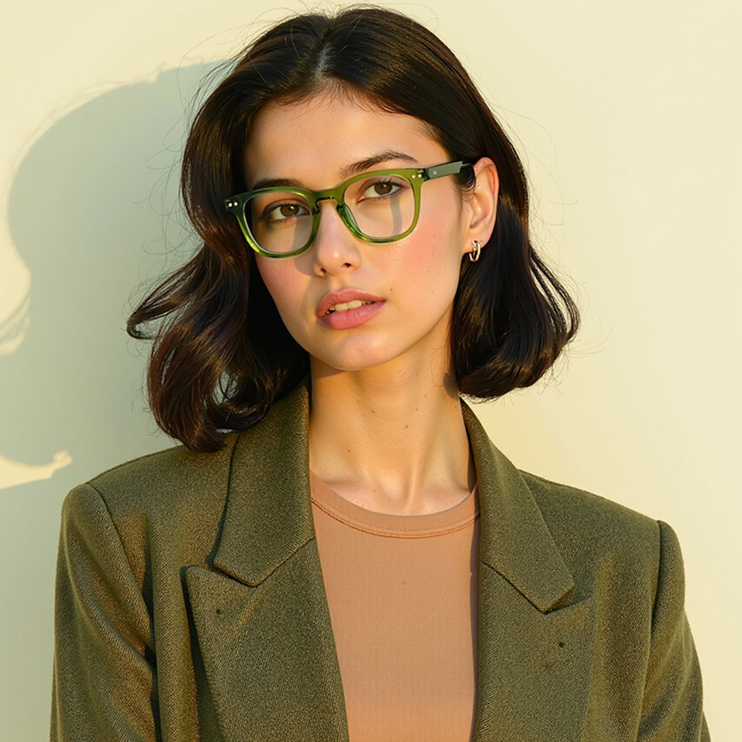 Lenskart Hustlr Olive-Ace Full Rim Square left side